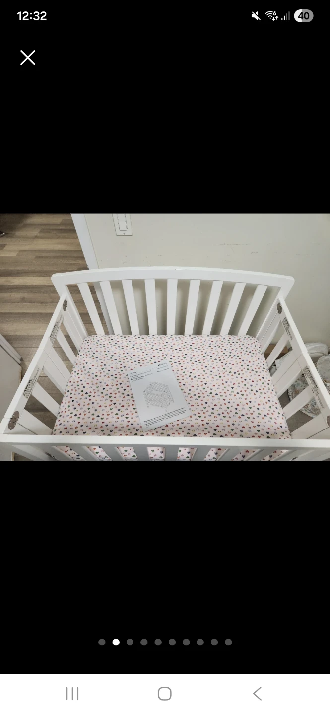 White Adjustable Folding Crib - photo 4