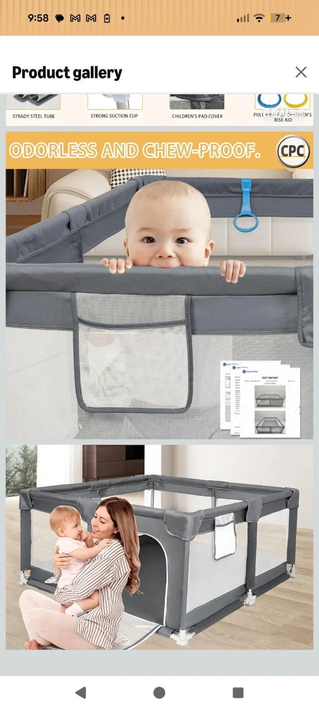 Large Toddler Playpen in Dark Grey - photo 5