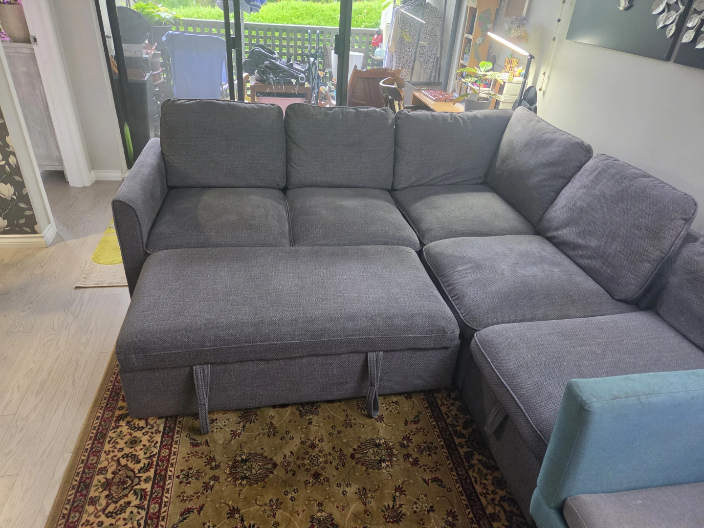 Dark Grey Sectional Sofa with Storage - photo 2