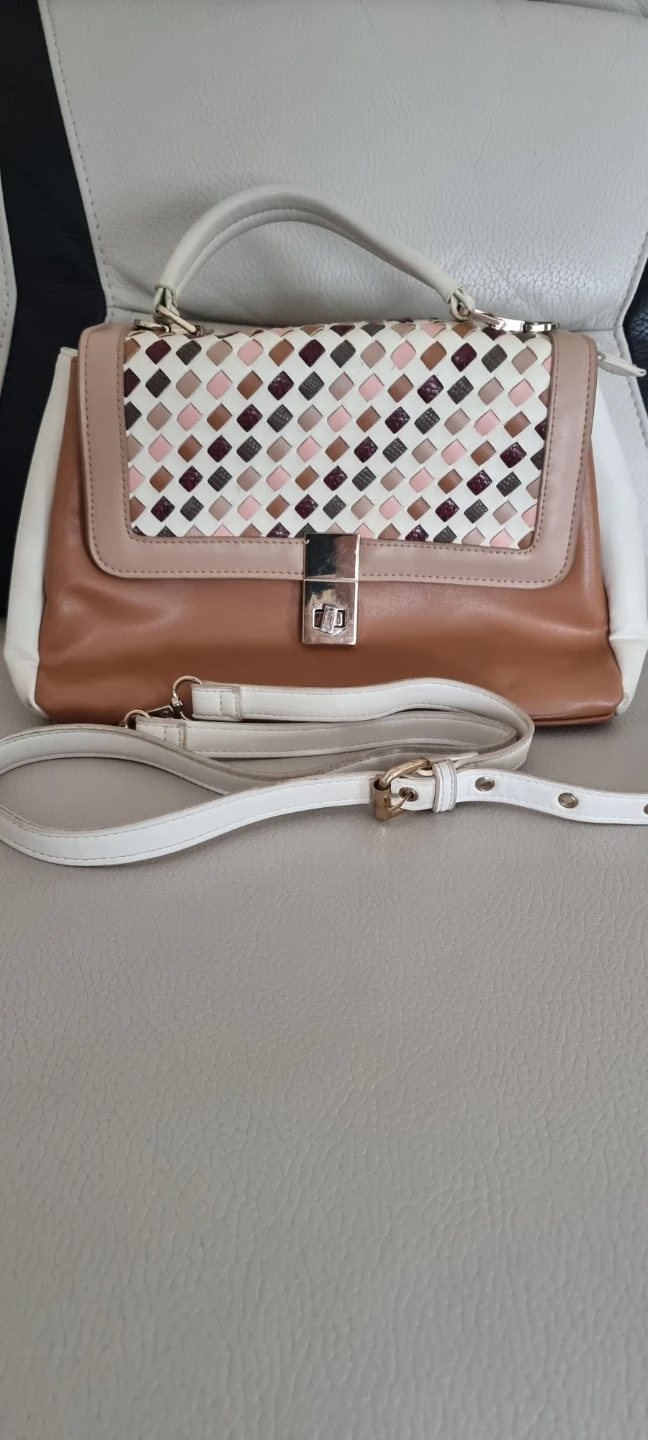 Elle Tri-Colour Handbag with Strap