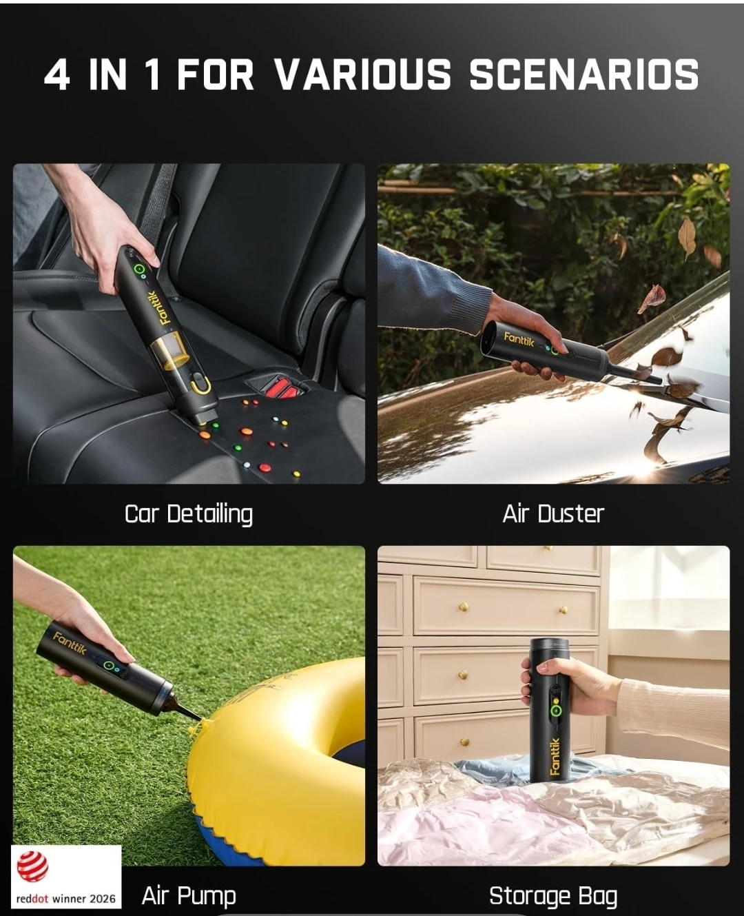 Fanttik Slim V10 APEX Car Vacuum, 4-in-1 Handheld mini Vacuum - photo 3