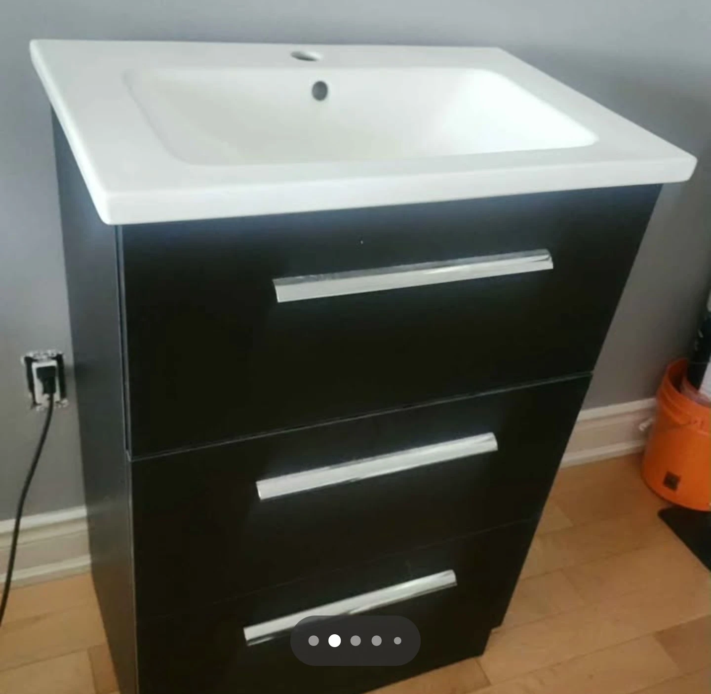 Modern Black Two-Drawer Bathroom Vanity
