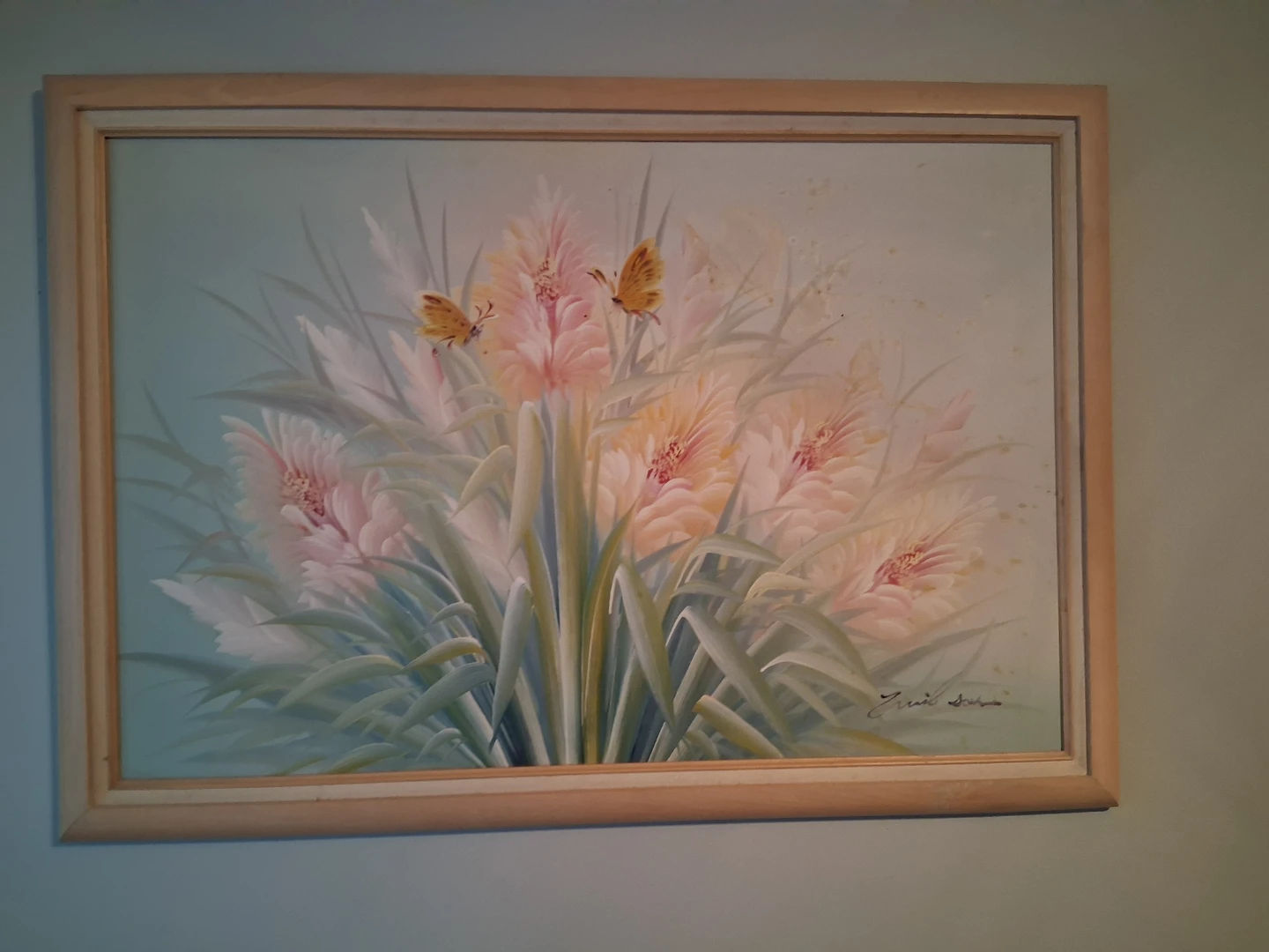 Framed Floral Wall Art with Butterflies - photo 2
