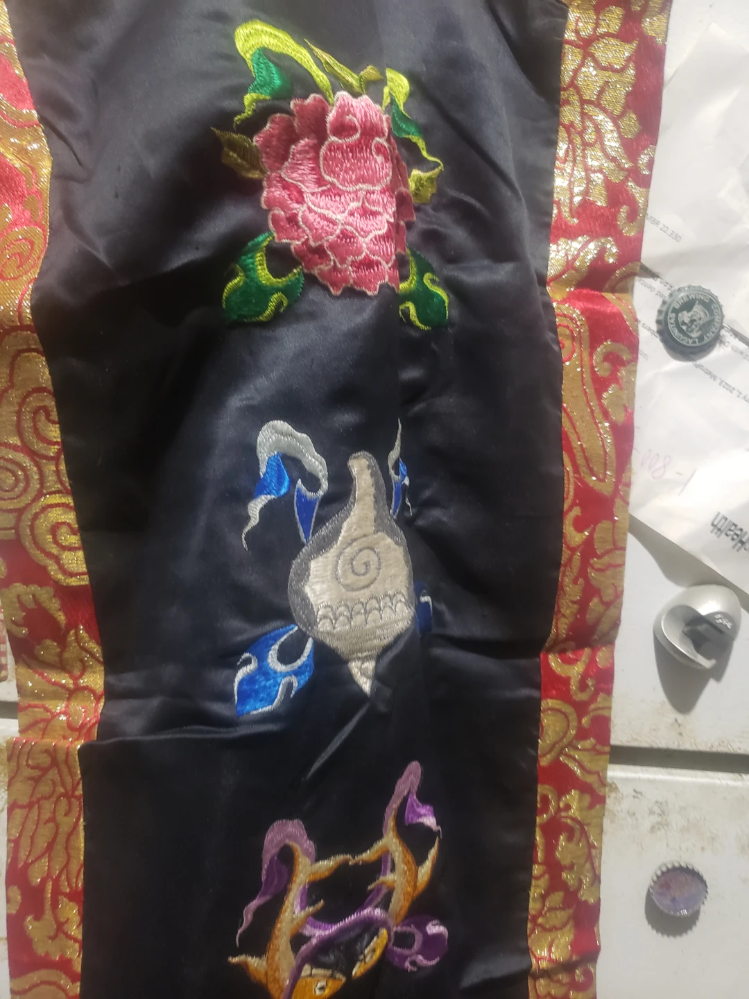 Tibetan Satin Embroidered Wall Hanging