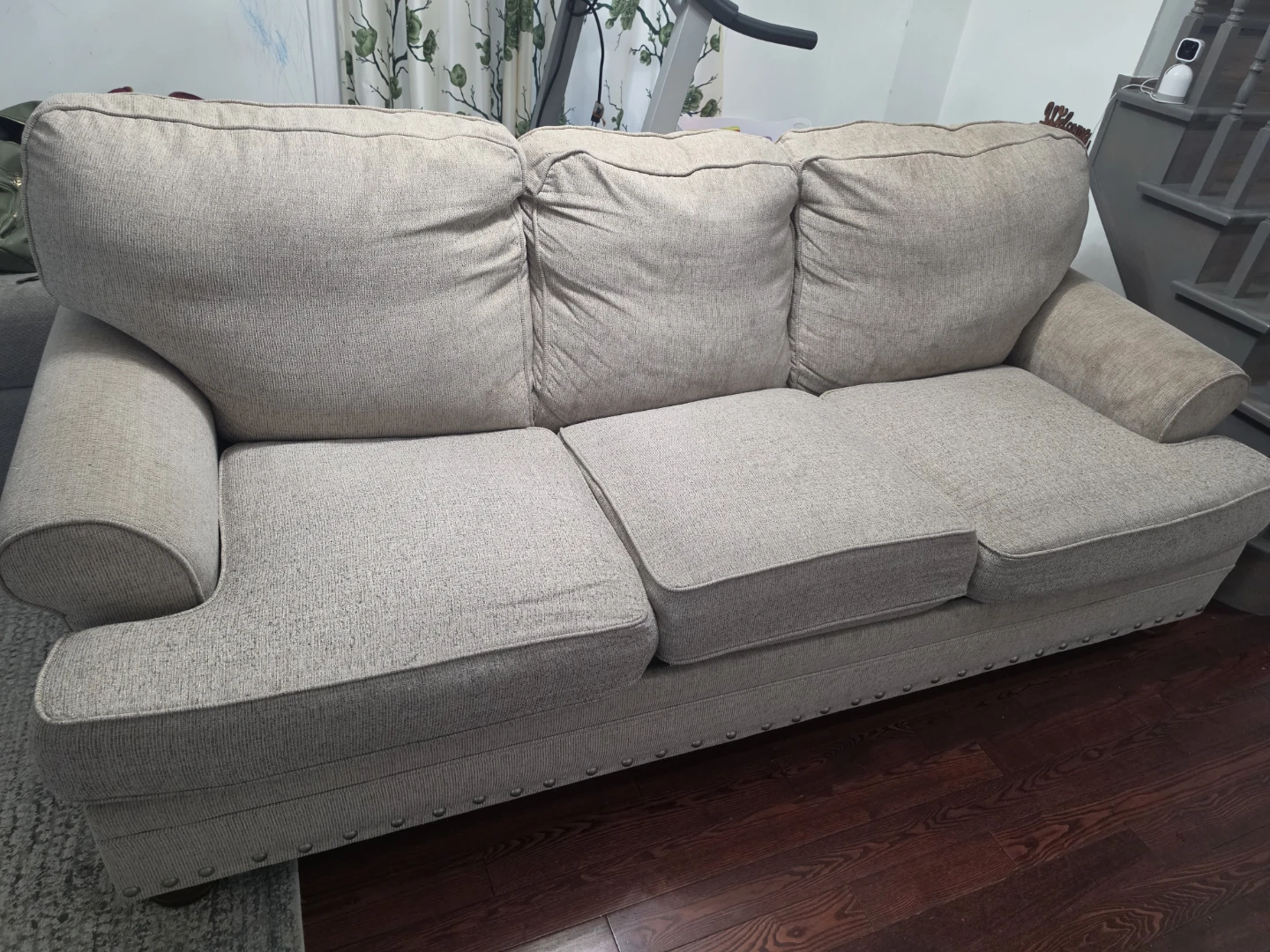 Beige Three-Seater Sofa - photo 3