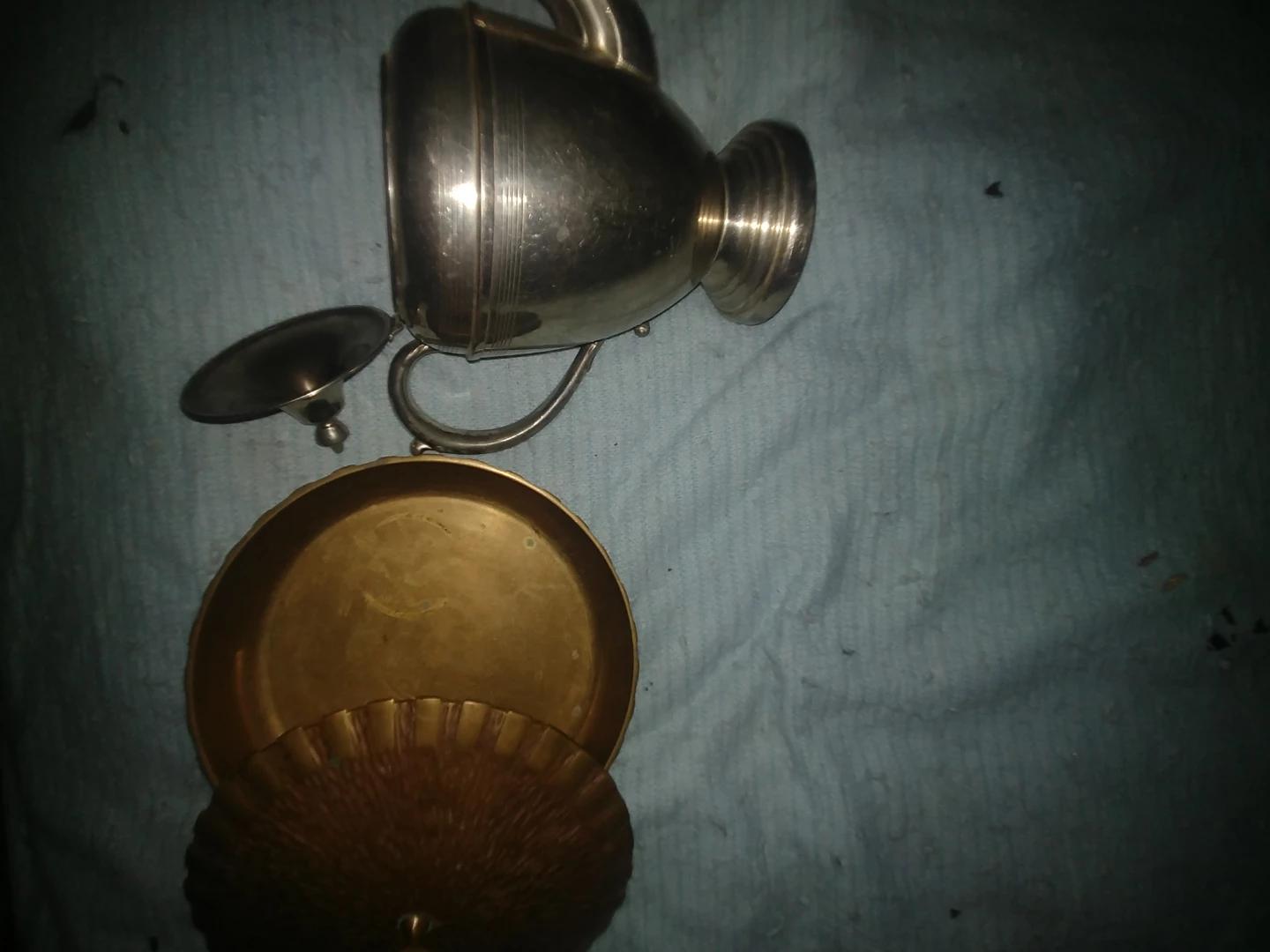 Vintage Metal Teapot and Decorative Lid
