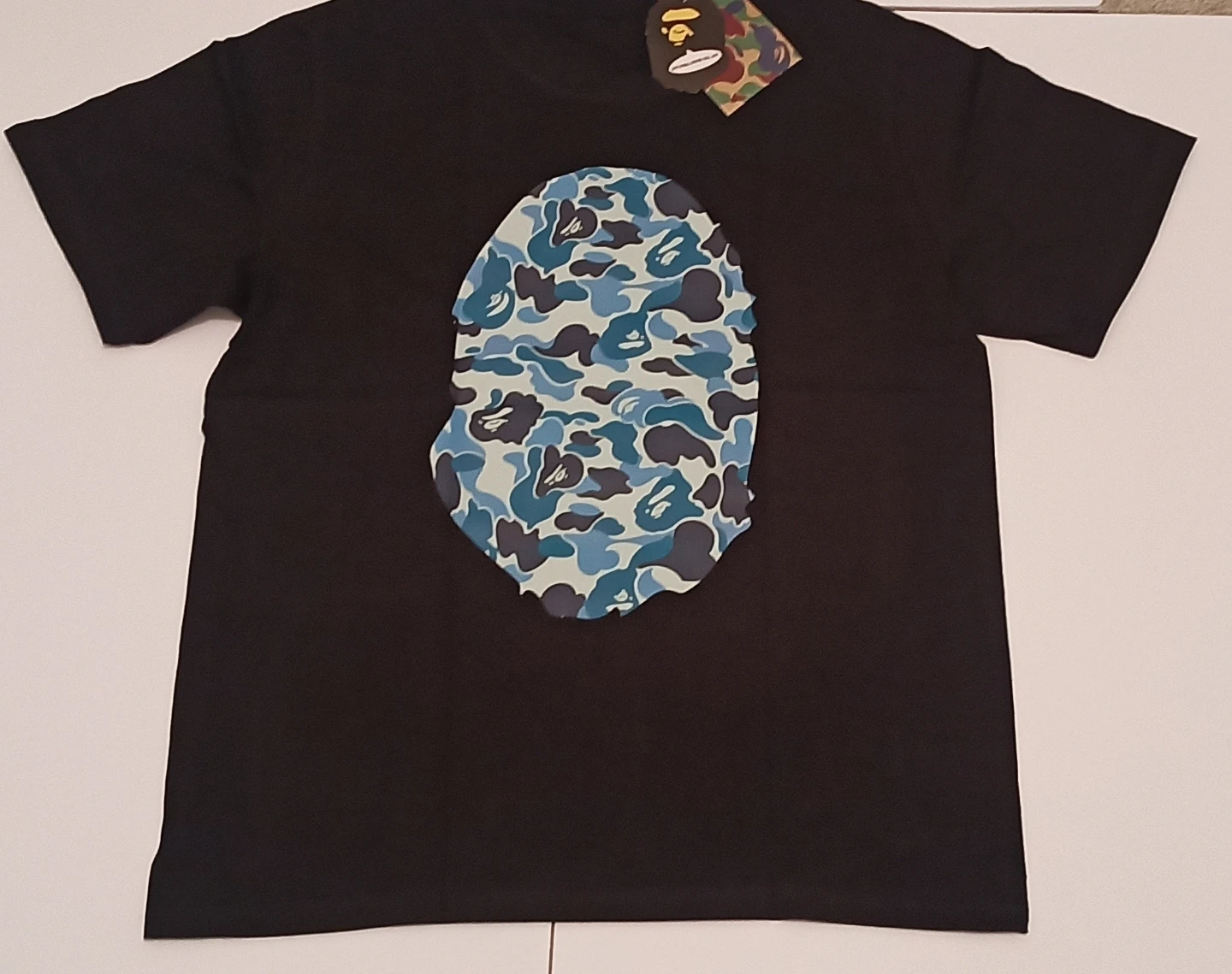 A Bathing Ape Black T-Shirt with Camo Ape Head Graphic - photo 4