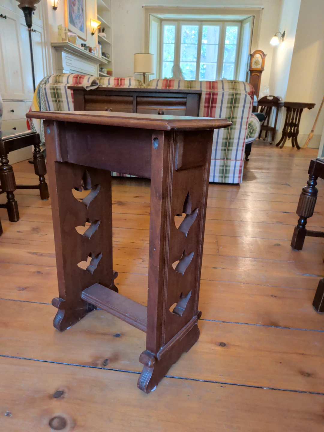 Vintage Wooden Side Table with Drawer