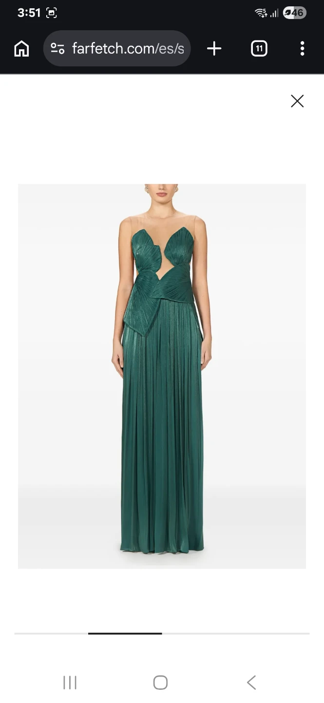 Women's Emerald Green Pleated Gown - photo 3