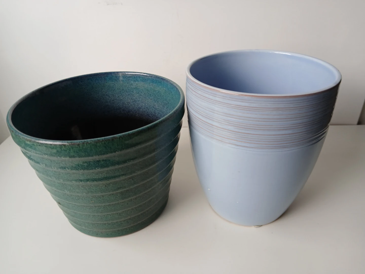 Set of Two Ceramic Decor Planters. No drainage. $8 EACH.