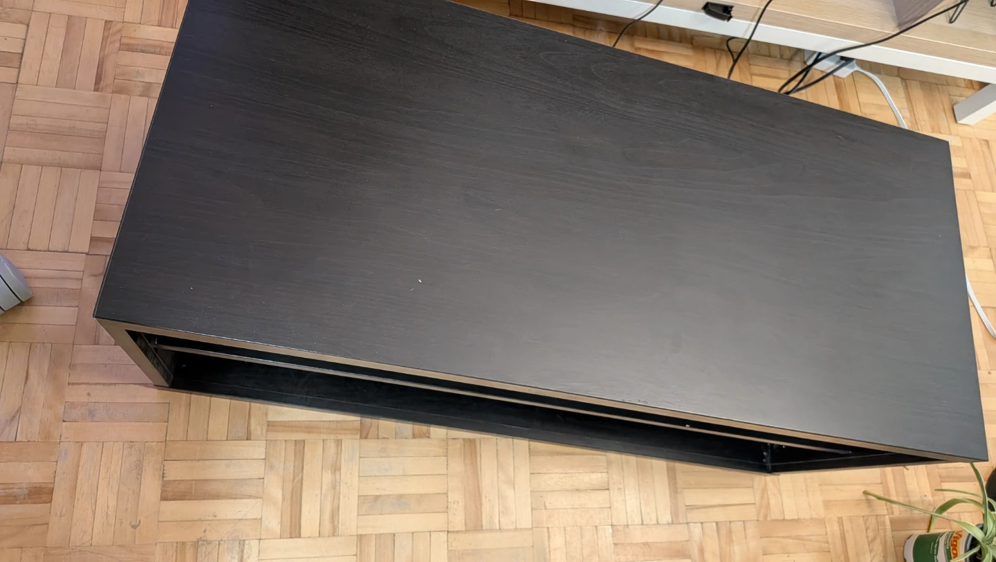 Black media console with shelves - photo 4