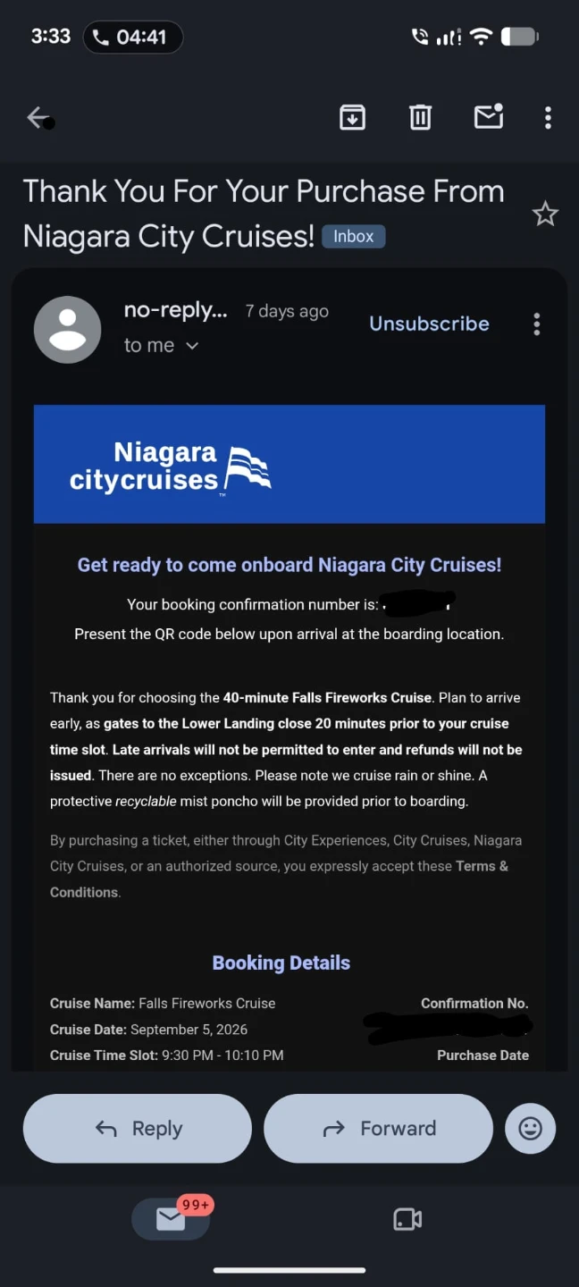 Niagara City Cruises - Falls Fireworks Cruise Ticket
