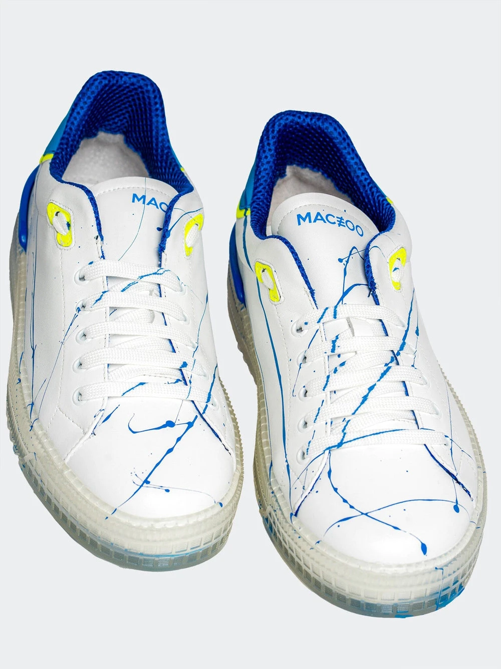 Maceoo white sneakers with blue splatter - photo 5
