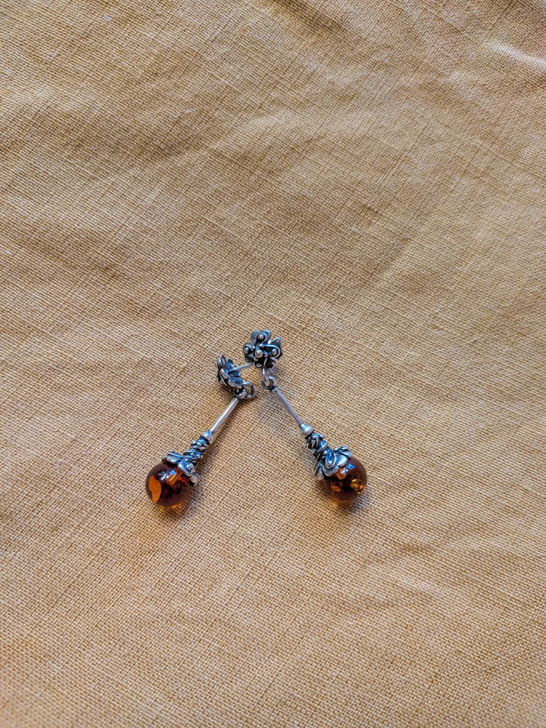 Multi coloured amber and silver jewellery set - photo 2