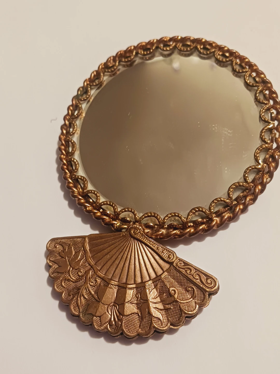 Antique Limoges France Handpainted hand held mirror - photo 3
