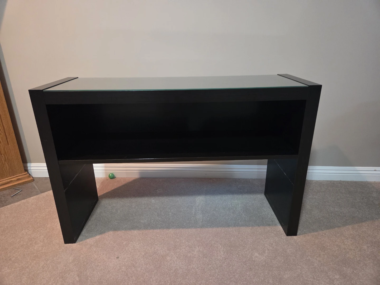 Black Console Table with Glass Top - photo 2