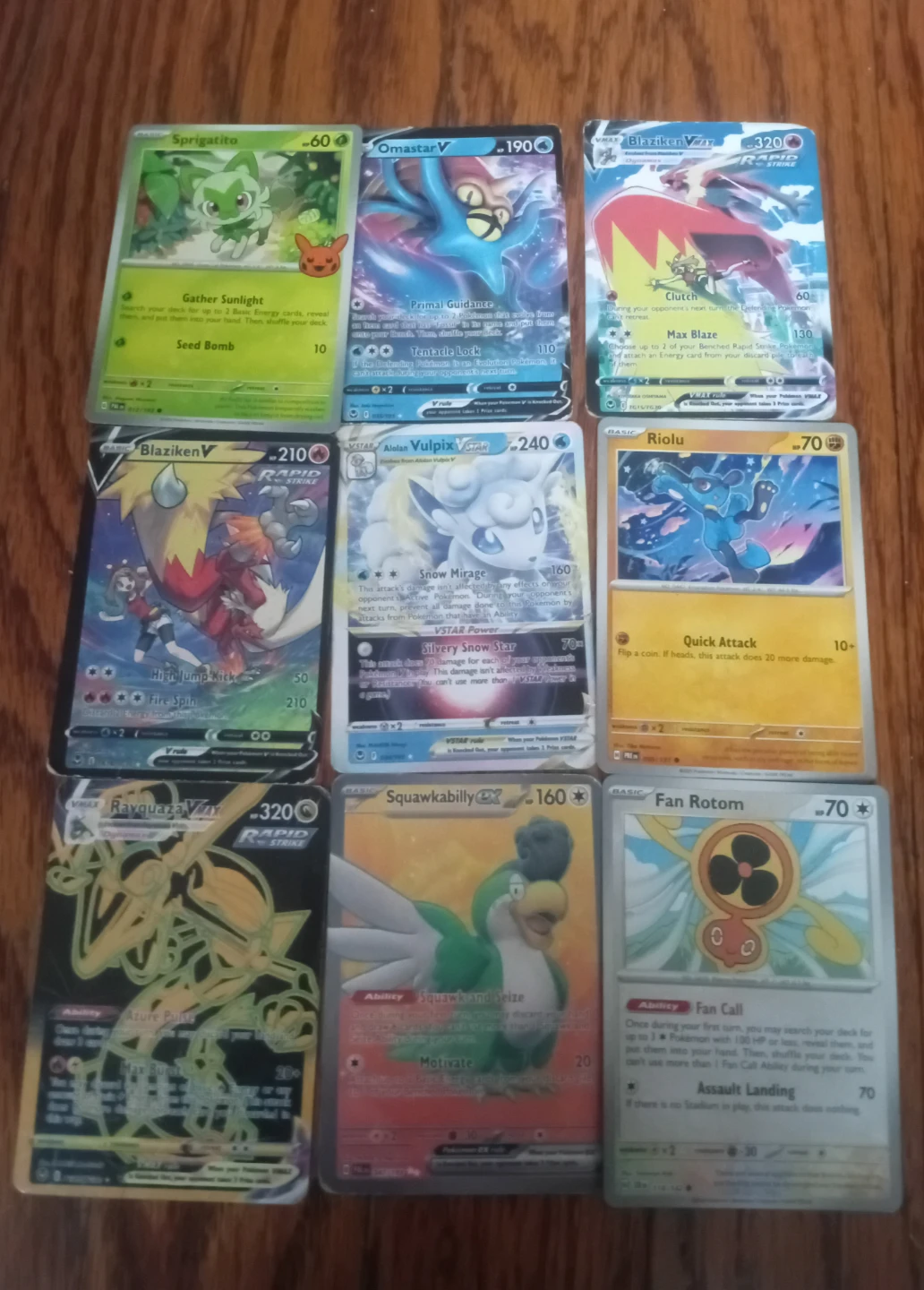 Set of 9 Assorted Pokemon Trading Cards
