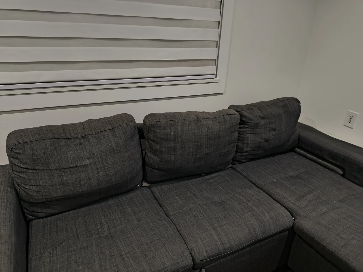 Dark Grey Sectional Sofa with Storage - photo 3