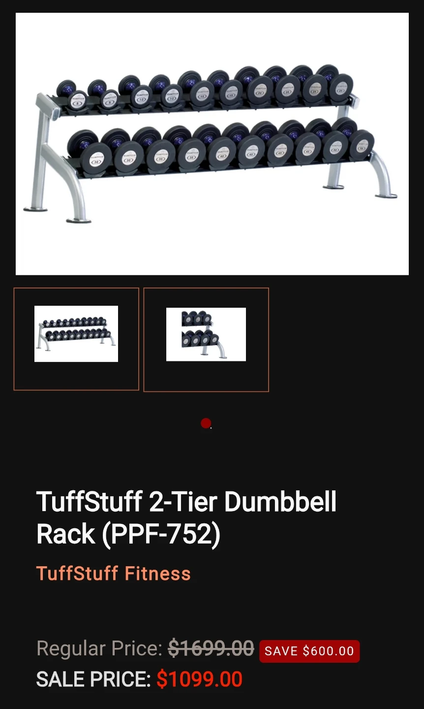 Pro-Style Dumbbell Set with Tuff Stuff Commercial Storage Rack - photo 4