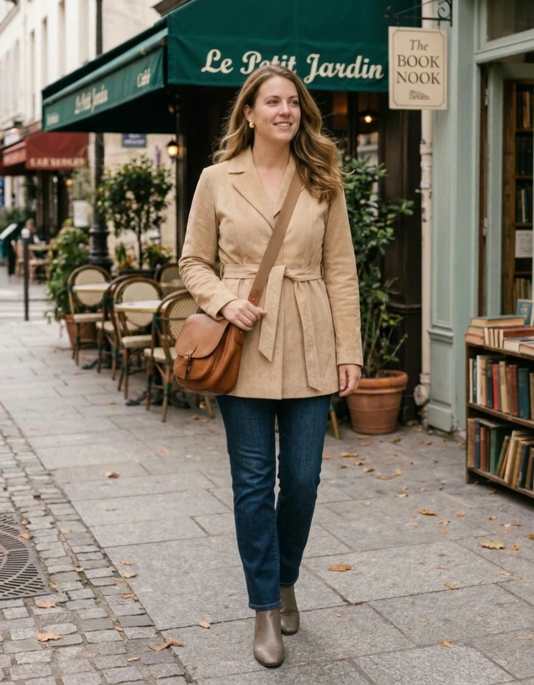 New Suede Leather Trench Coat