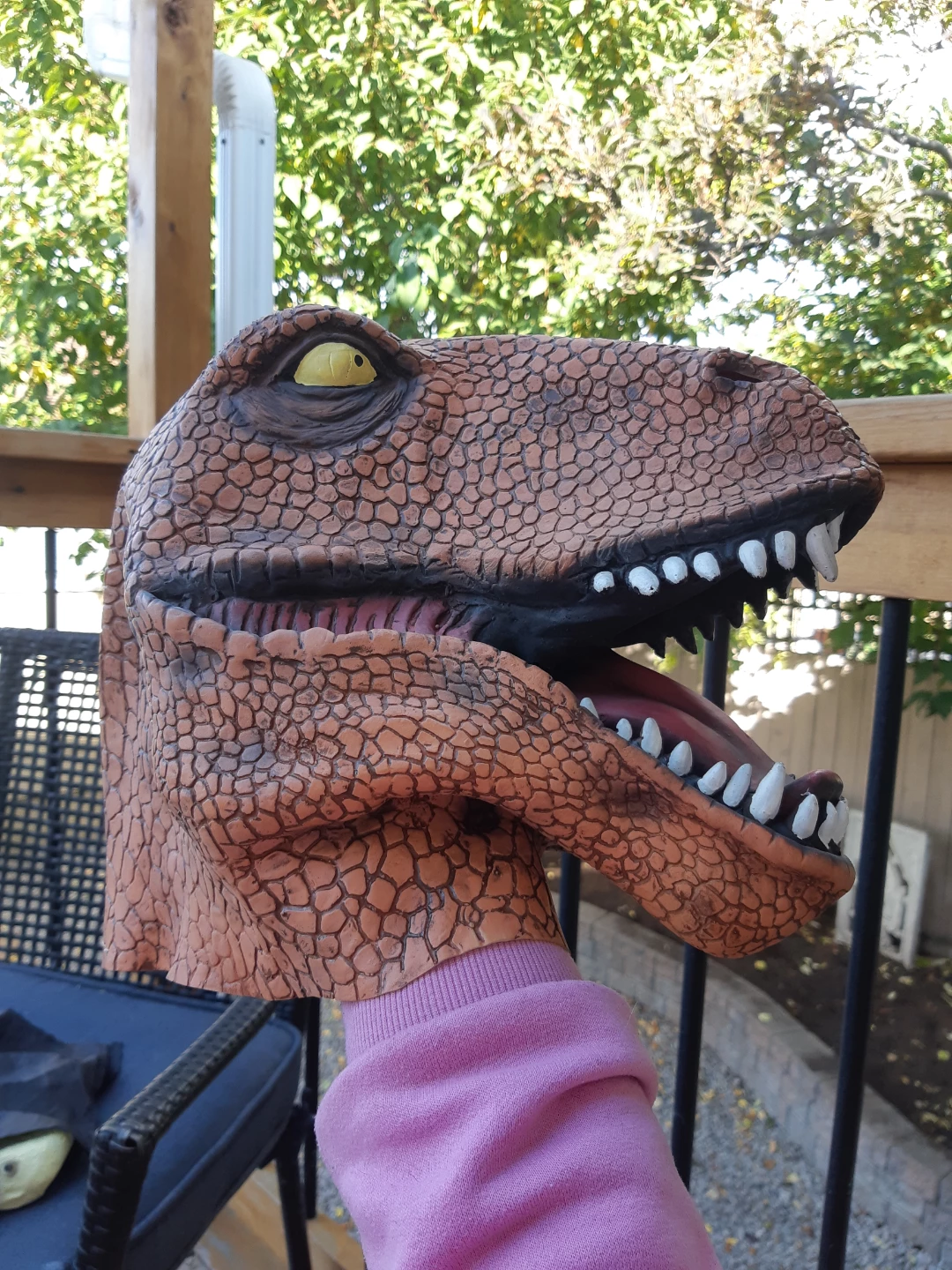 T-Rex Dinosaur Adult Mask Costume Rubber Latex - photo 2