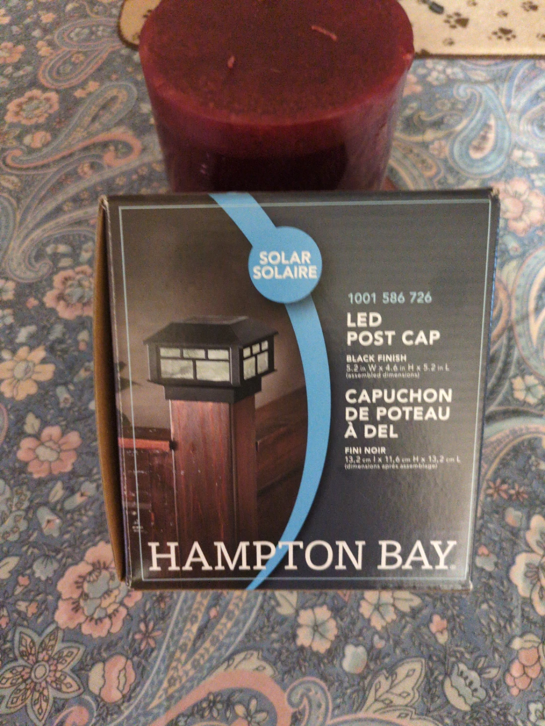 Hampton Bay Solar LED Post Cap - Black