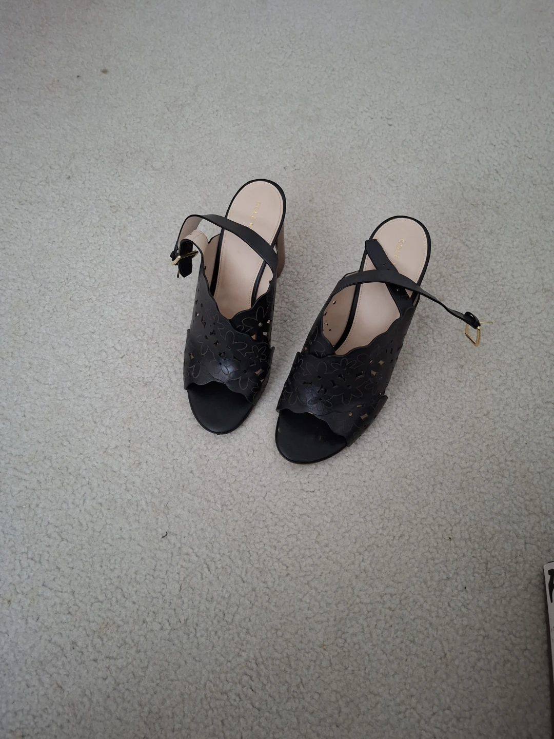 Cole Haan black laser-cut heels size 10M