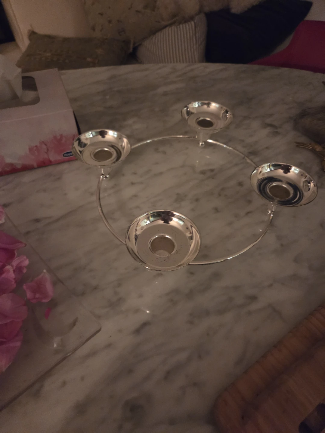 Silver-Tone Circular Four-Candle Holder - photo 2
