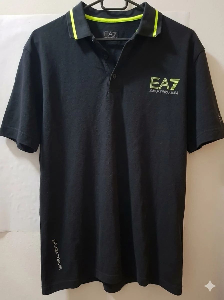 EA7 Emporio Armani Black Polo Shirt - Size L