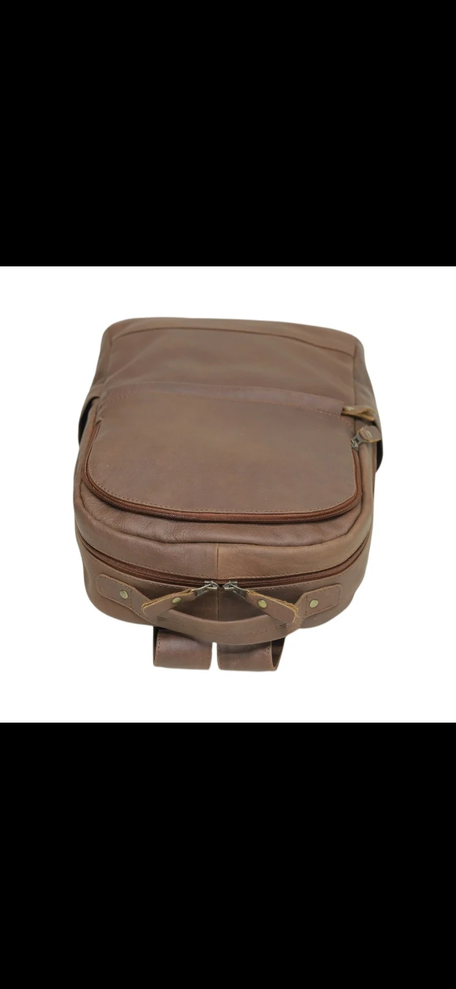 Brown Leather Backpack - photo 2