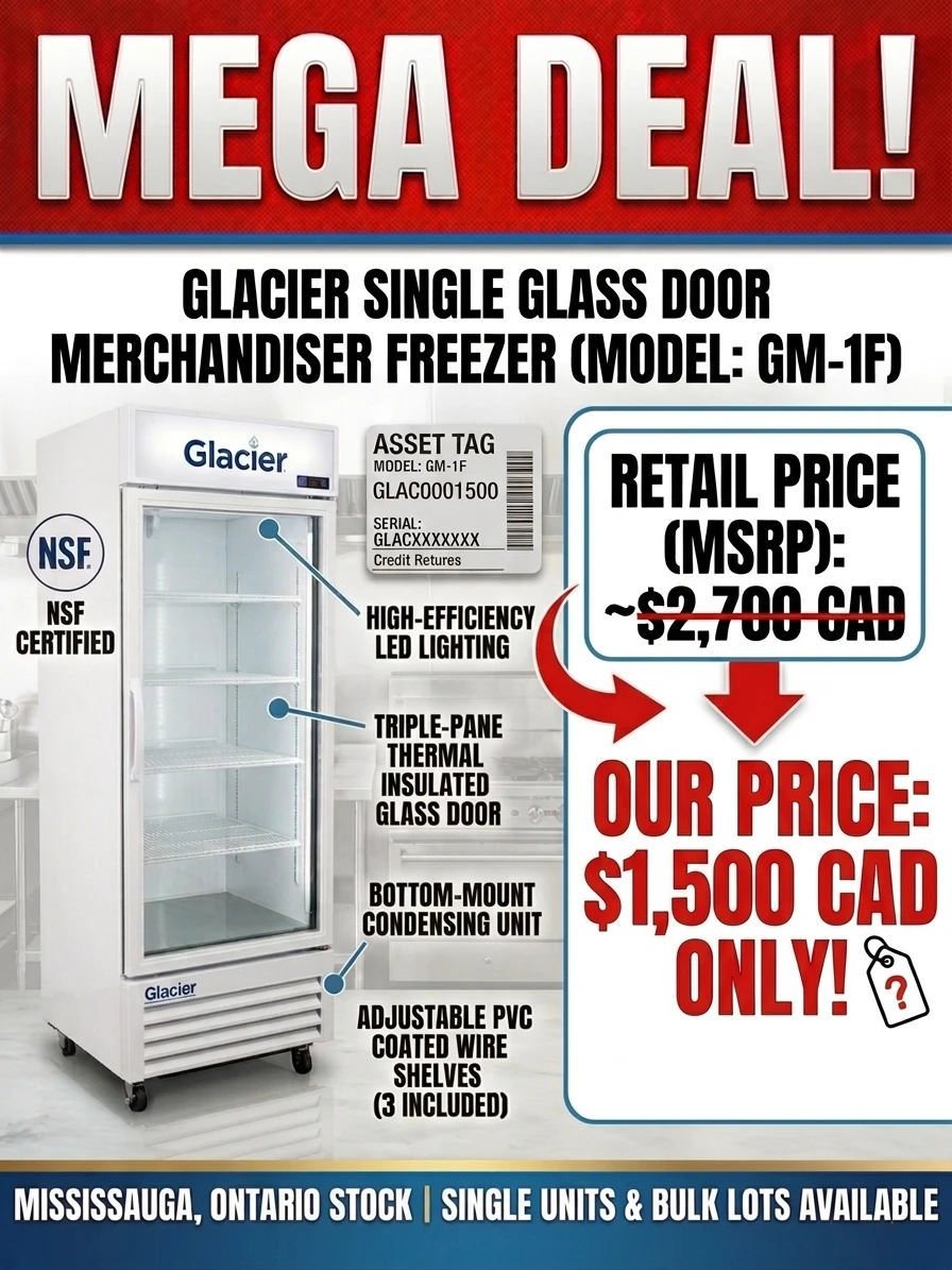 Glacier Single Glass Door Merchandiser Freezer GM-1F