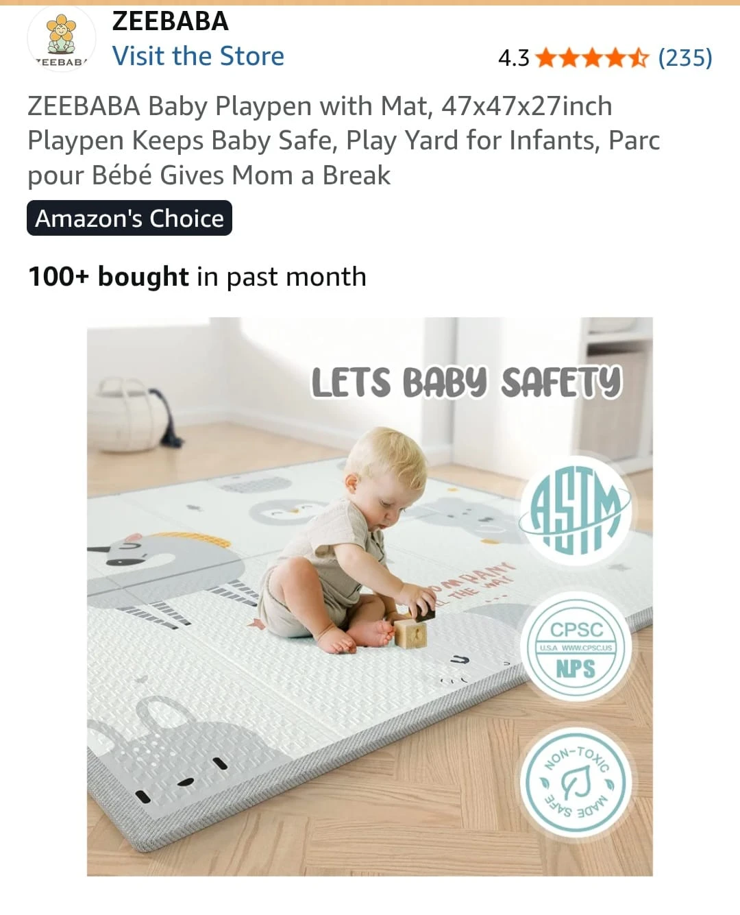 Zeebaba Baby Playpen with Mat - photo 2