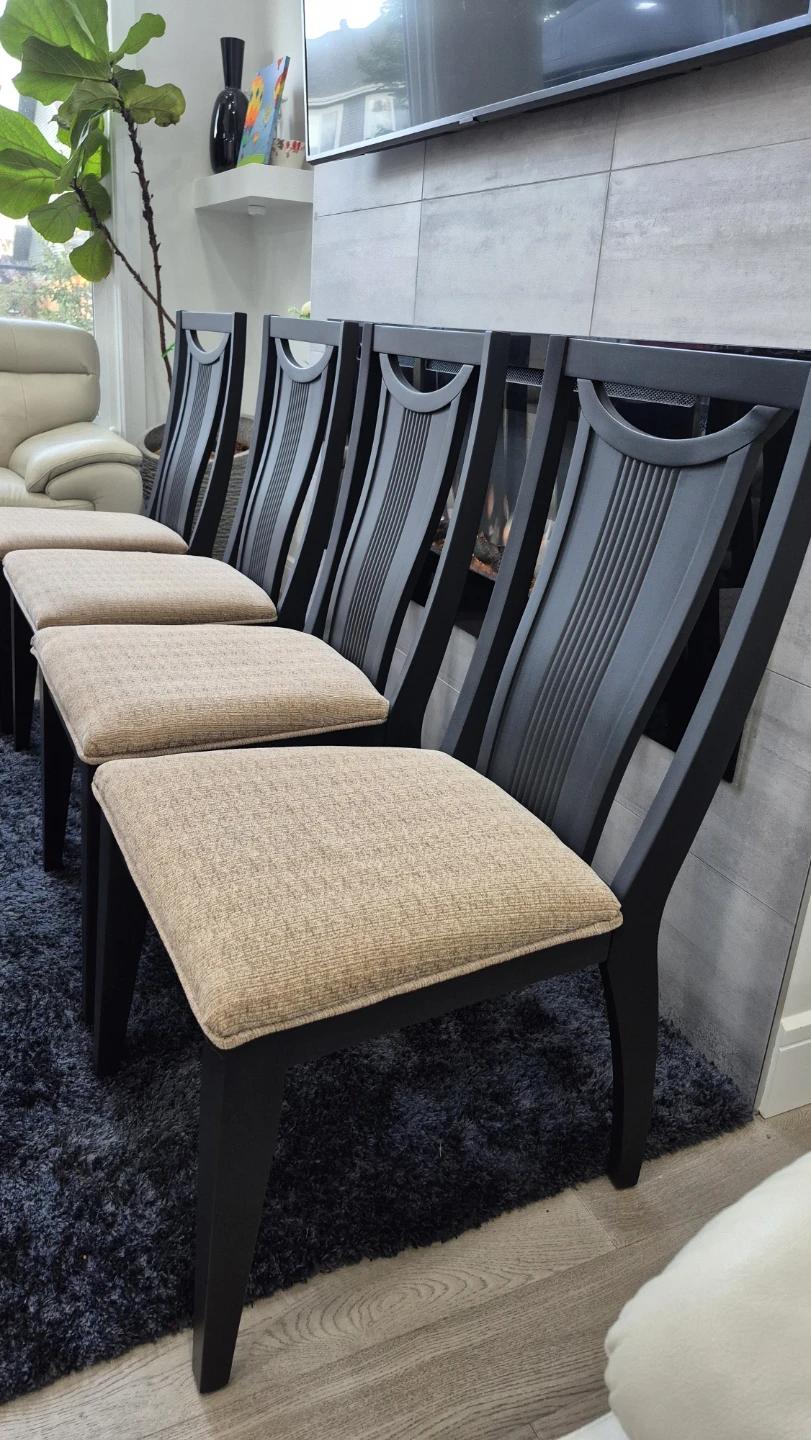 Set of 6 Refinished Dining Chairs – New Upholstered Seats - photo 5