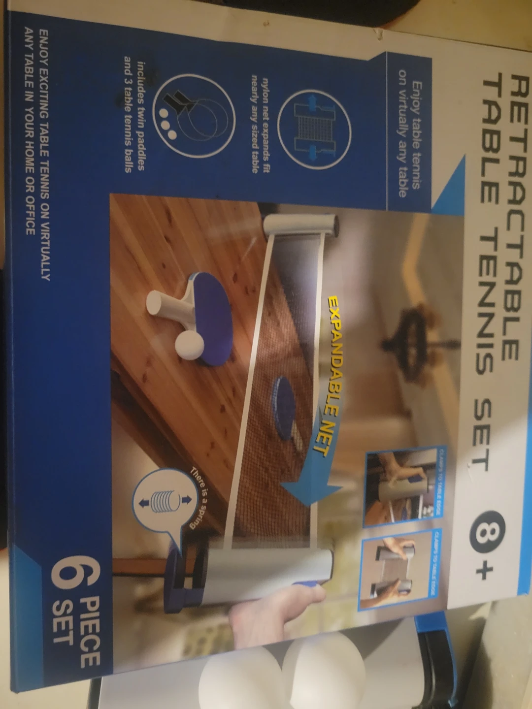 🏈 6-Piece Retractable Table Tennis Set
