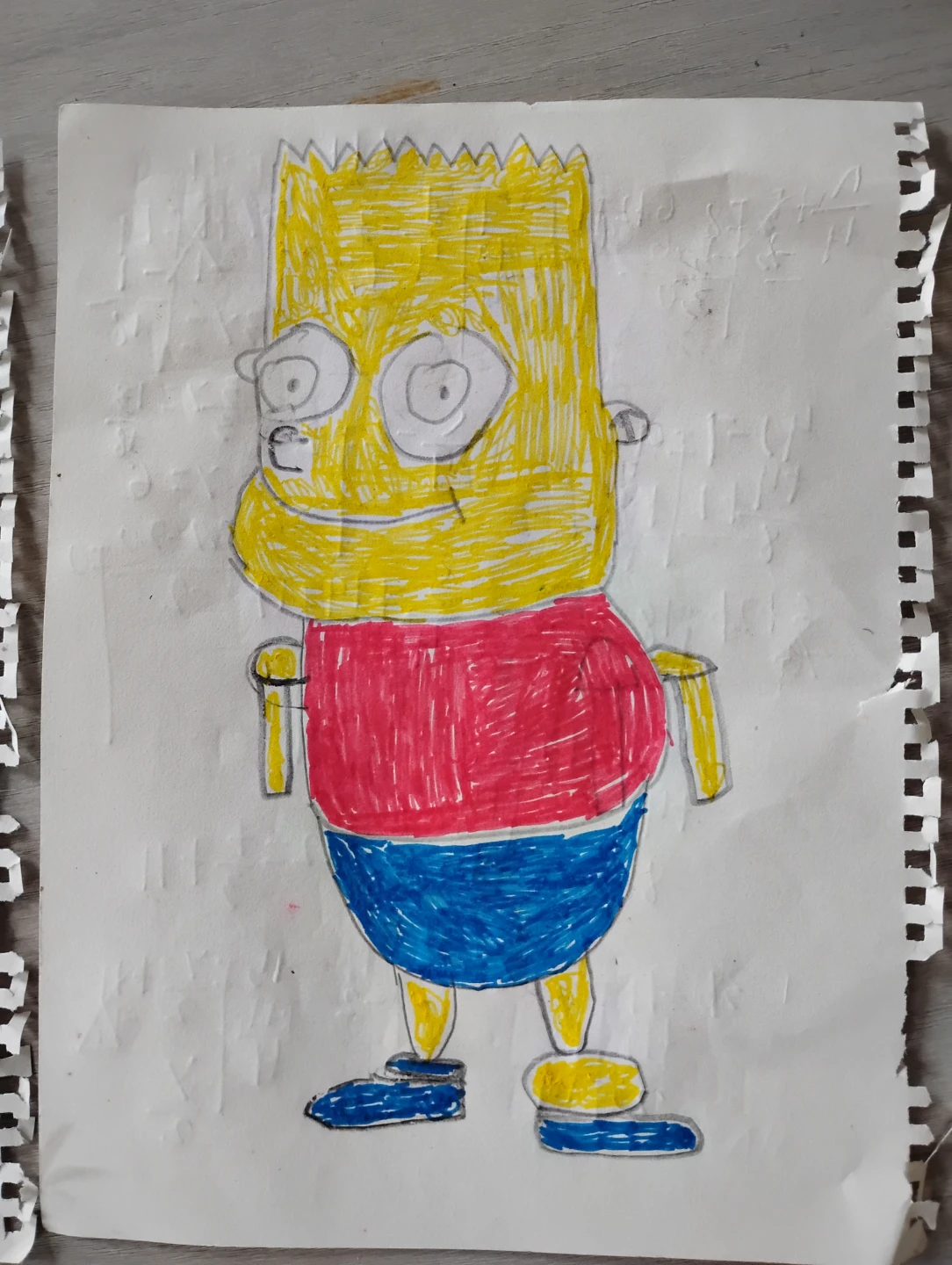 Hand-drawn Bart Simpson illustration