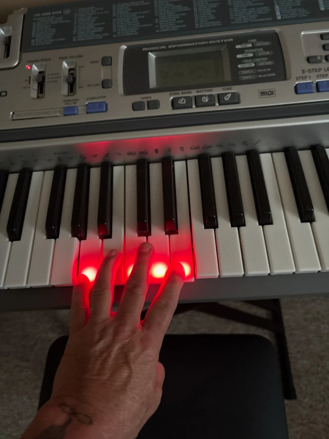 Casio LK-100 Key Lighting Keyboard with Stand and Bench - photo 5