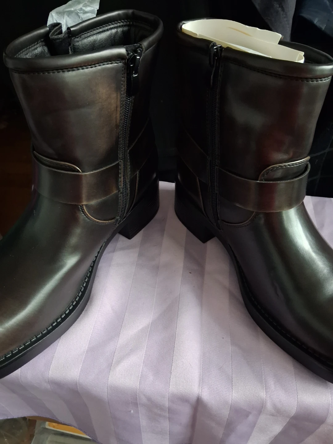 Dark Brown Buckle Moto Boots - photo 3