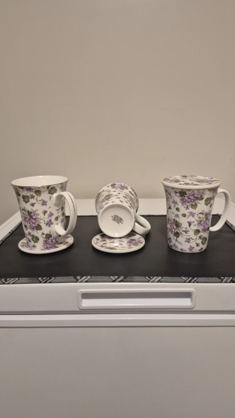 Gracie China Violet Mugs with Lids 🏈 - photo 5
