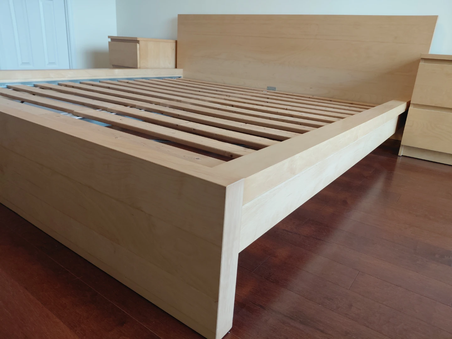IKEA King Size Bed Frame with Two Nightstands - photo 2