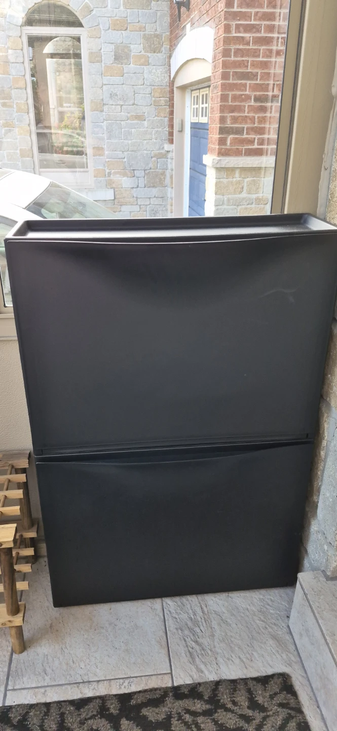 2 IKEA Trones Black Wall-Mounted Shoe Cabinet