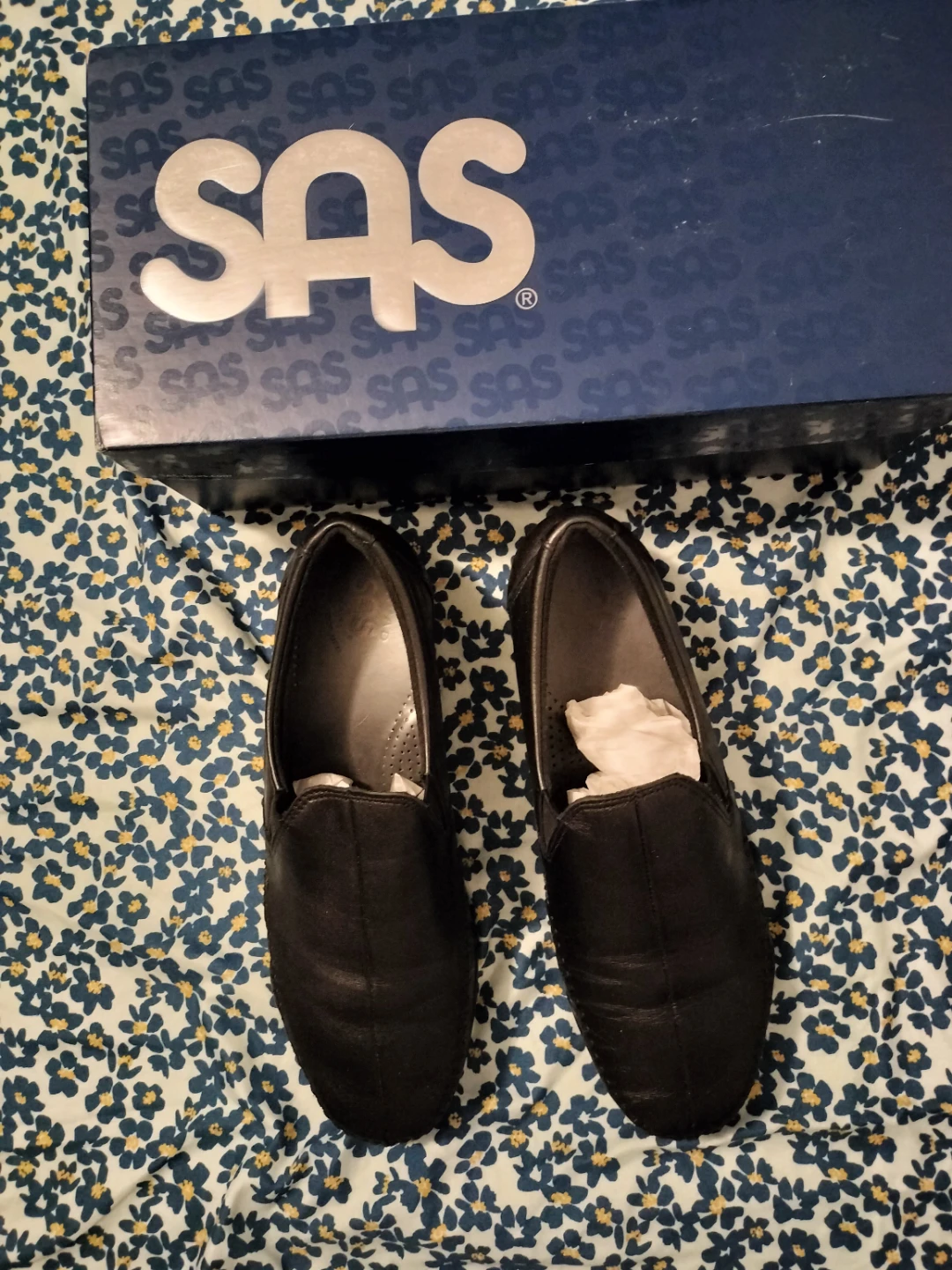 SAS Black Leather Slip-on Shoes - photo 2