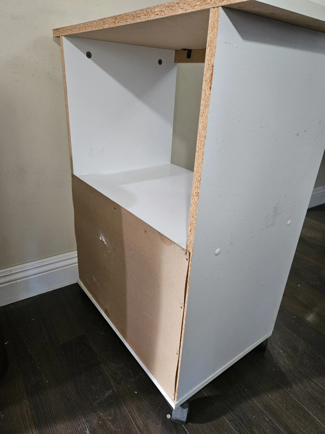 Microwave Stand White storage unit with wheels - photo 3