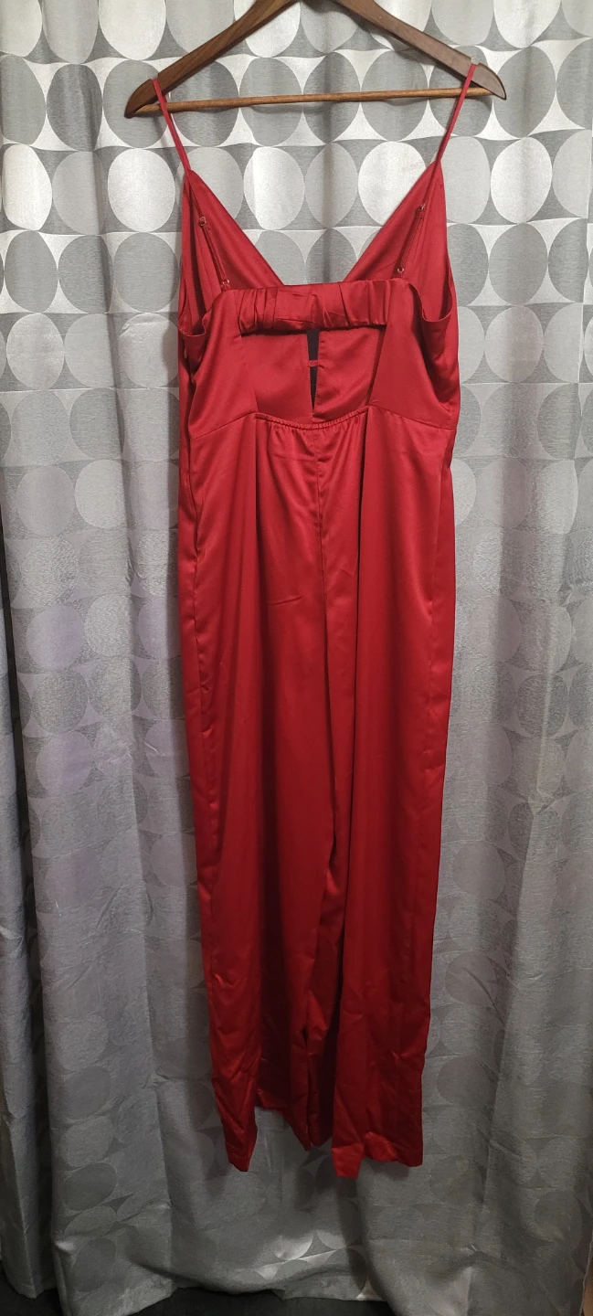 Red Satin Jumpsuit