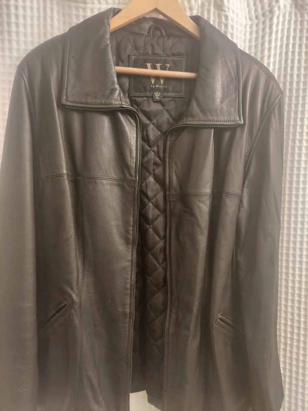 W by Winlit Black Leather Jacket