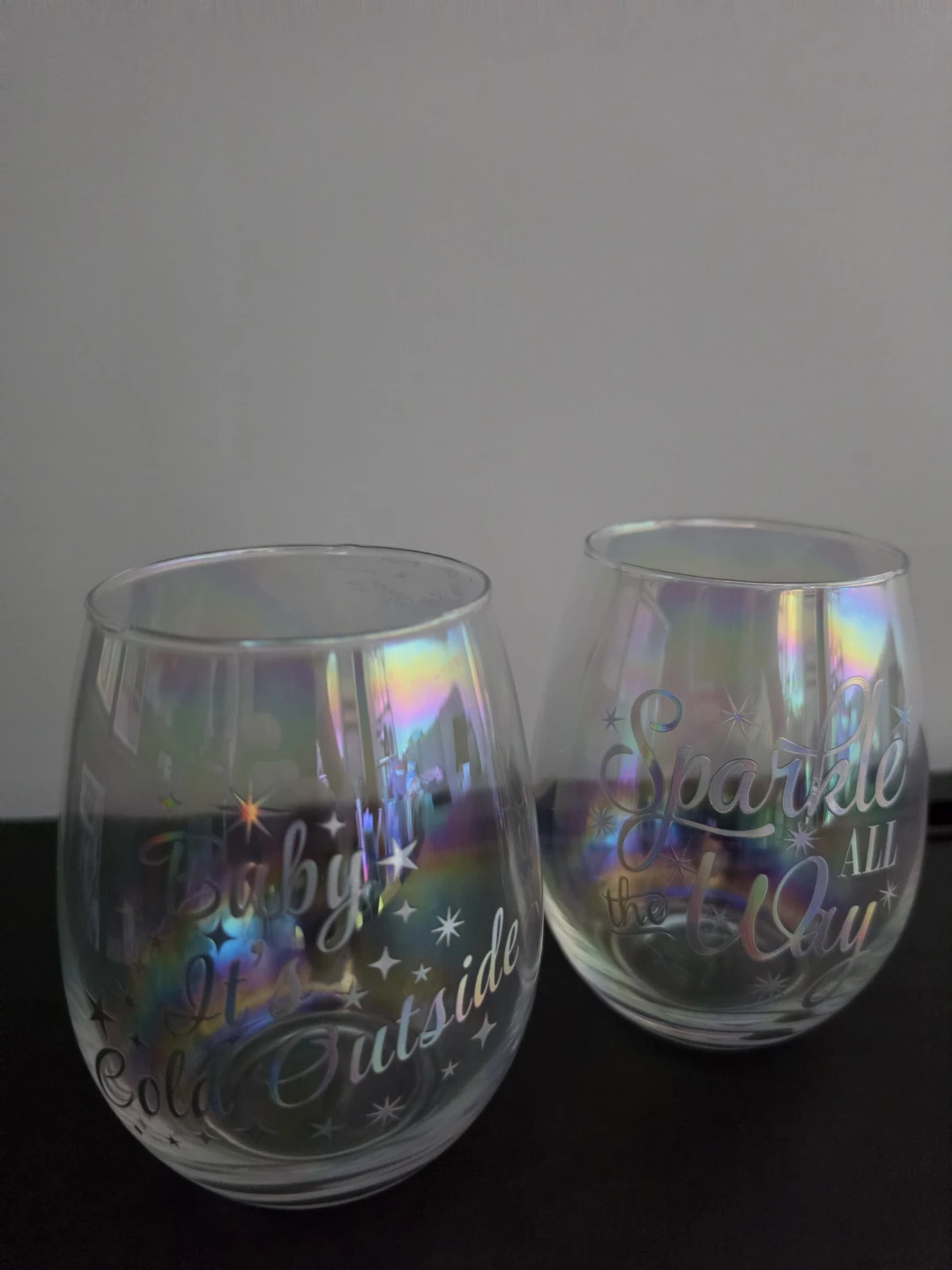 Set of 2 Iridescent Stemless Wine Glasses - photo 4