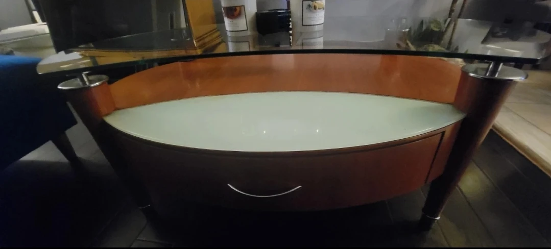 Modern Glass and Wood Coffee Table - photo 3