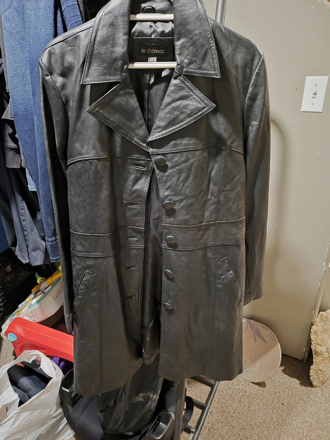 Le Chateau Black Leather Coat