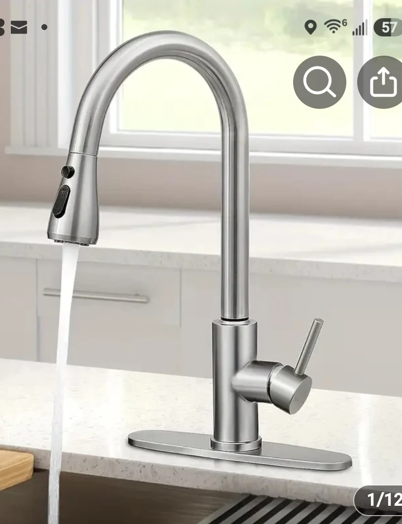 Brushed Nickel Kitchen Faucet with Pull-Down Sprayer - photo 3