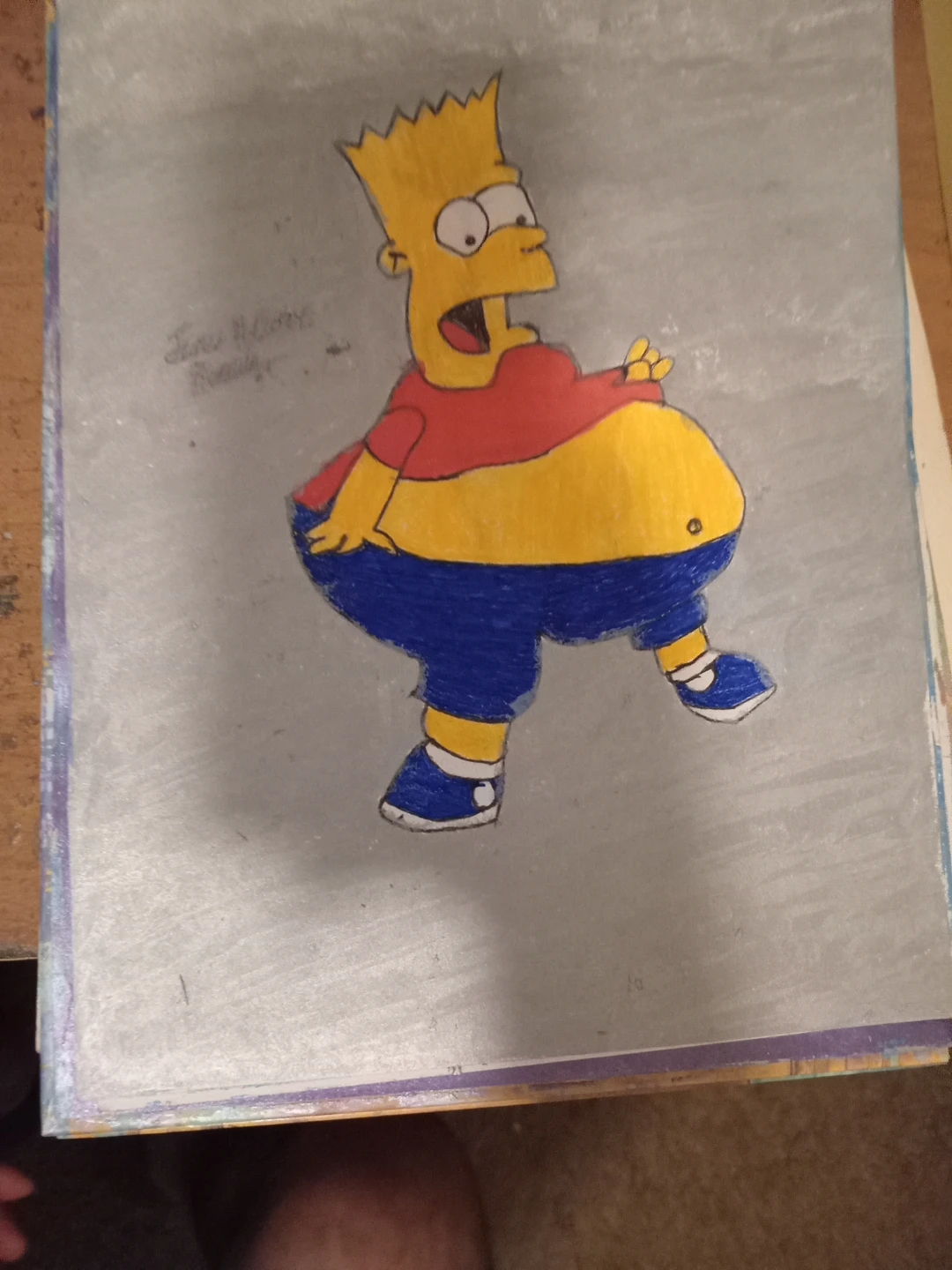 BLOATED FAT BART SIMPSON DRAWING BY SHERWIN - photo 4