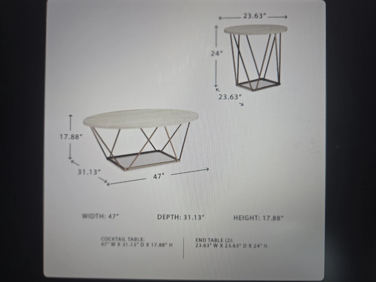 3-Piece Living Room Table Set - photo 5